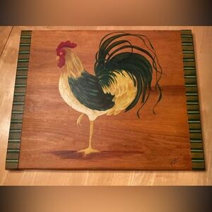 Beautiful Hand Painted Decorative Rooster Cutting Board🐔